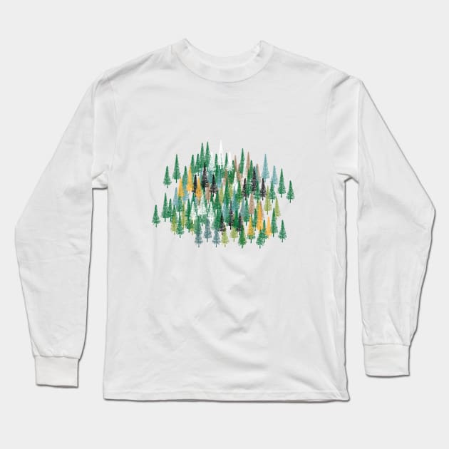 Cook Pine Forest Green Long Sleeve T-Shirt by Pinkdeer